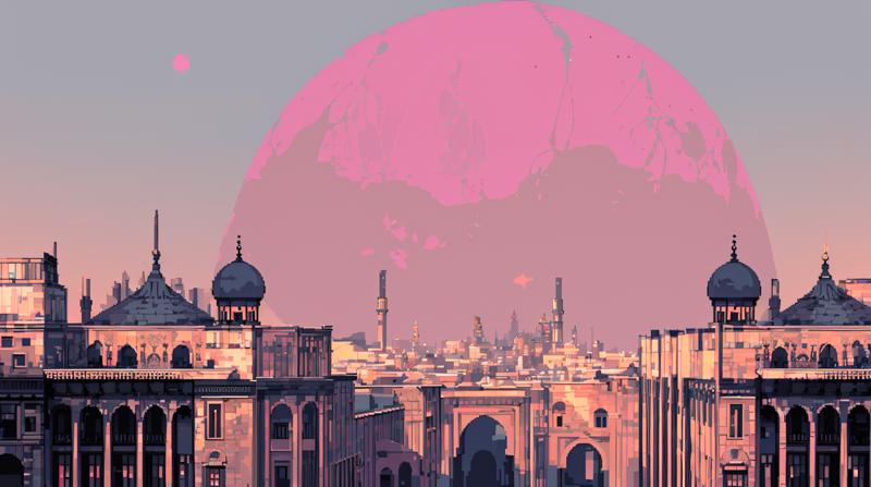 193899-3108504137-_lora_pixel art_0.8_,pixel art_1, large pink moon in the sky over the Arabic architecture style city_1, outdoors_1.png